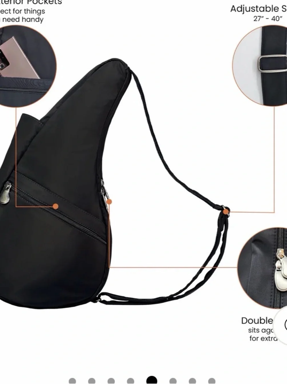 Ameribag Brown Sling Messenger with Front Zipper Pocket